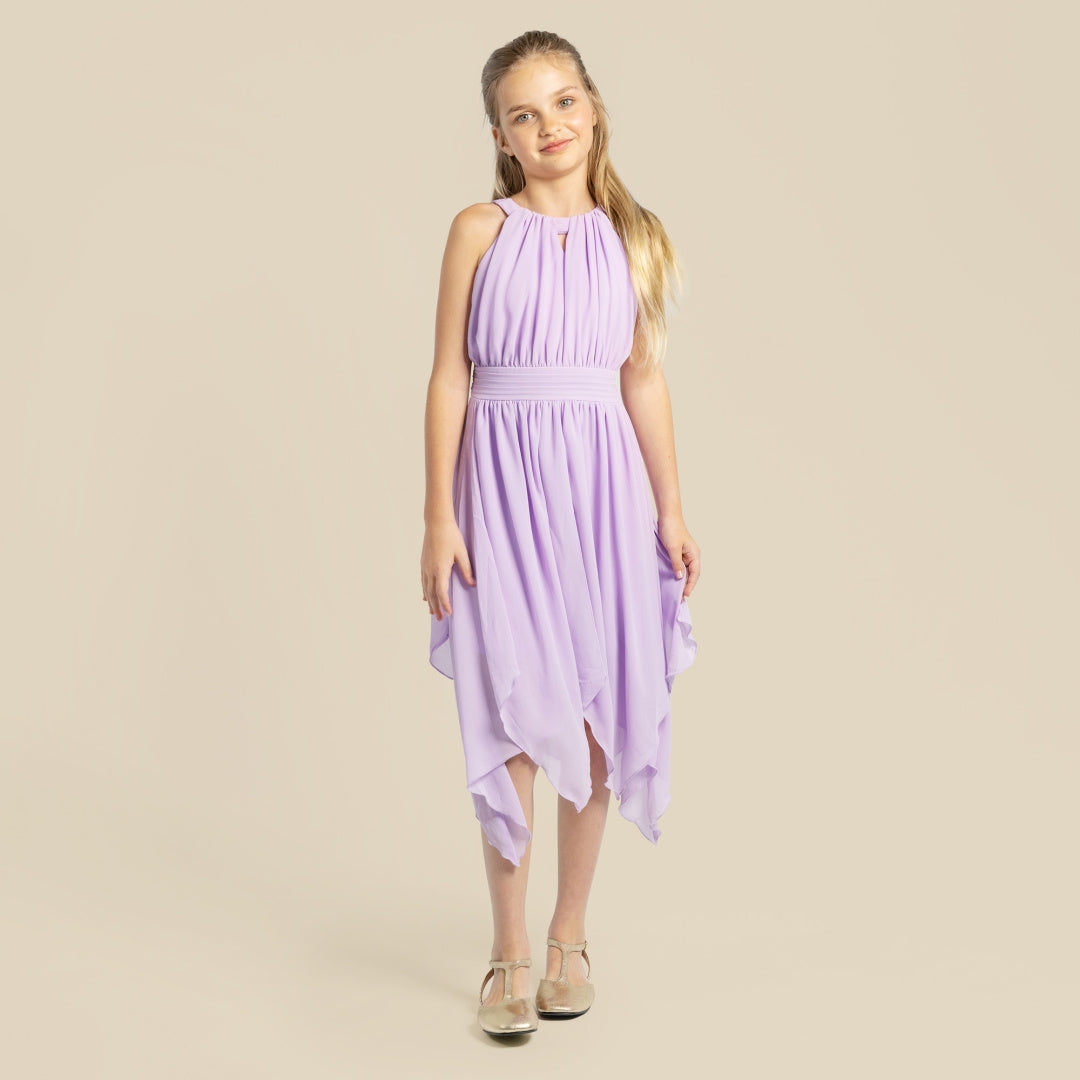 DESIGNER KIDZ ANGELENE PANELLED DRESS - LILAC