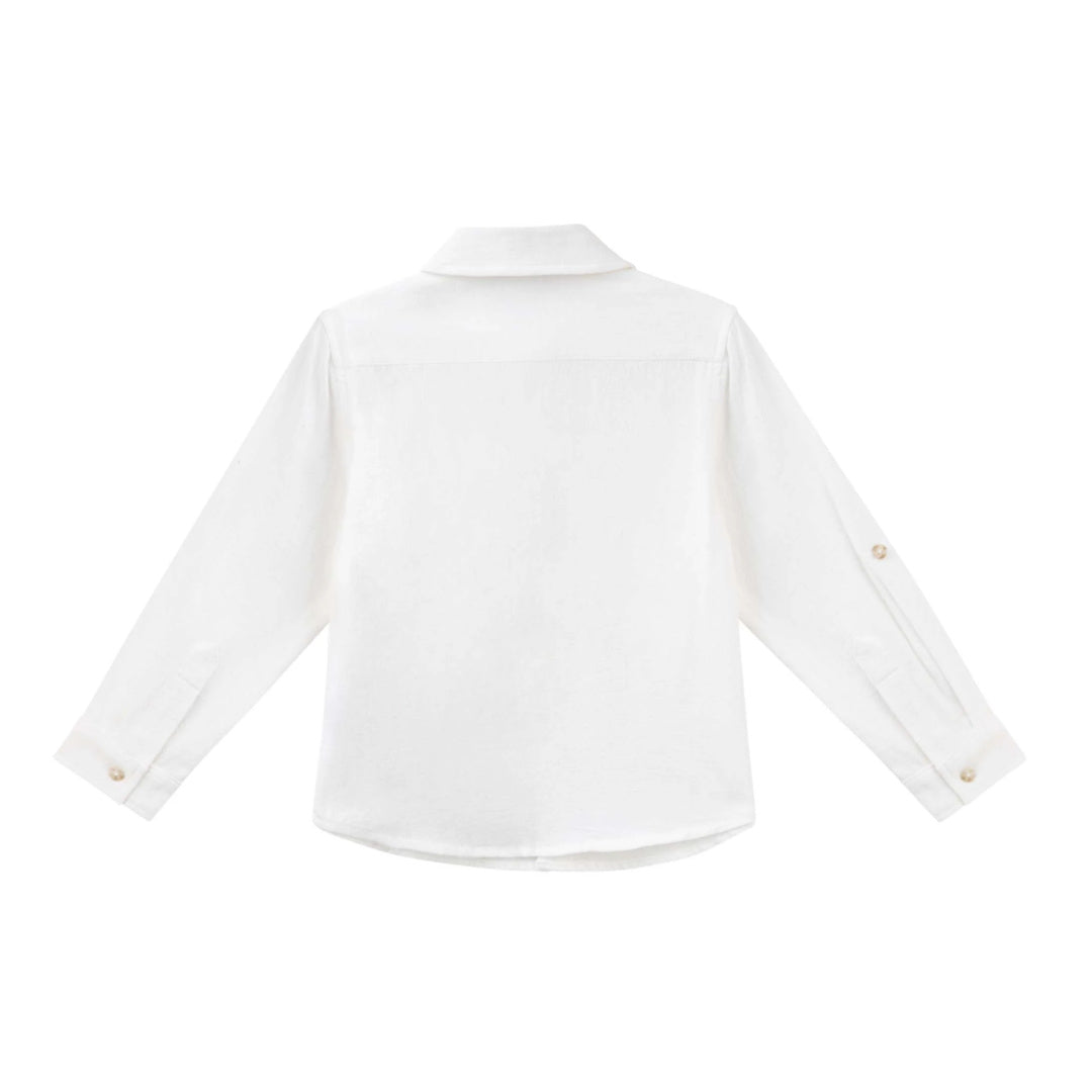 DESIGNER KIDZ BOYS ARCHIE L/S BUTTON SHIRT - IVORY