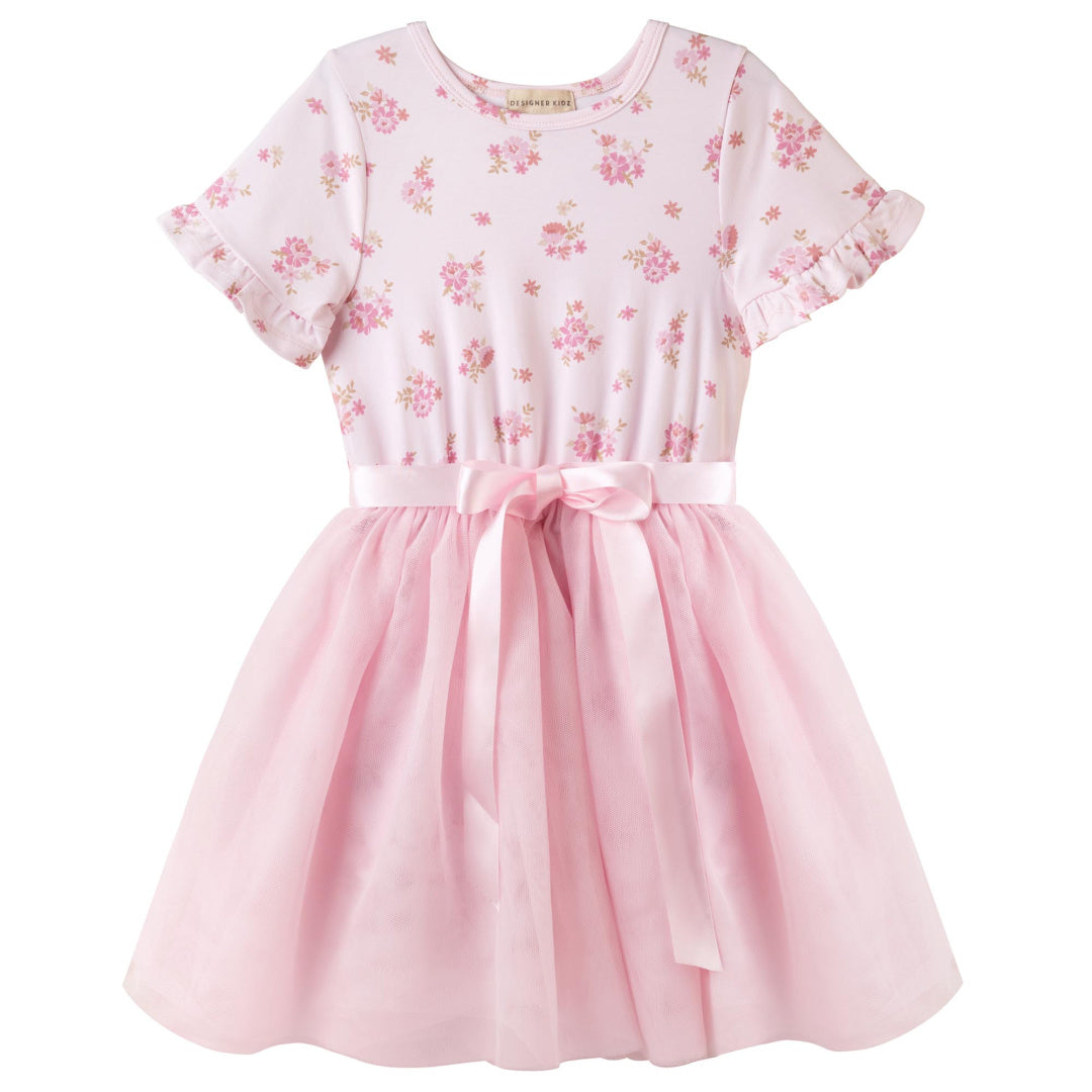 DESIGNER KIDZ BELLA FLORAL S/S TUTU DRESS