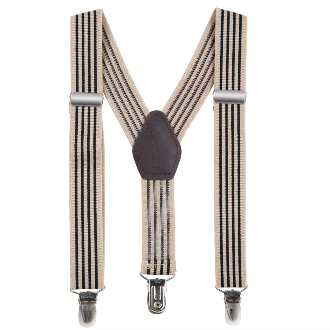 DESIGNER KIDZ BOYS BRADLEY SUSPENDERS - BLACK STRIPE