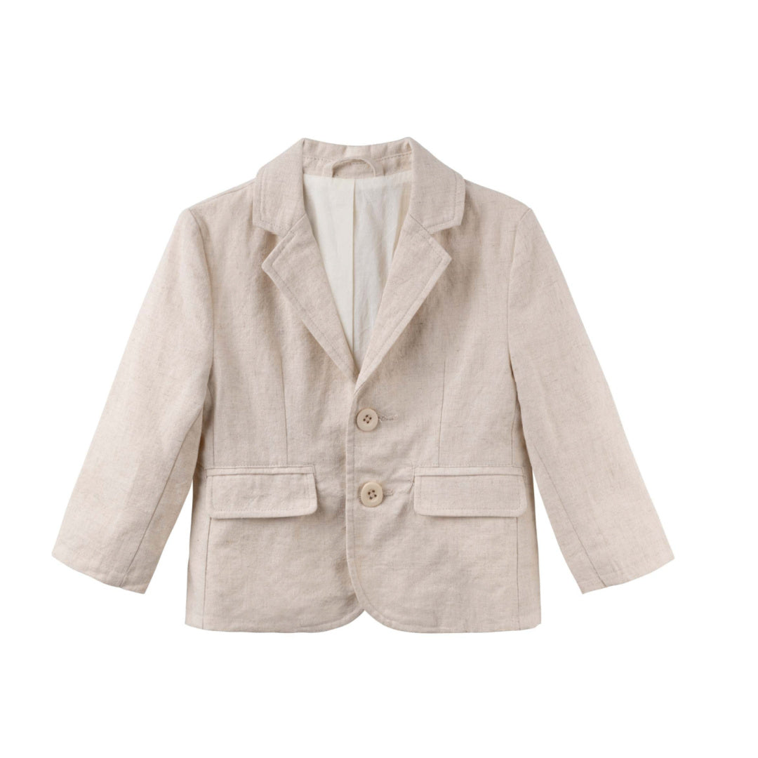 DESIGNER KIDZ BOYS FINLEY LINEN JACKET - SAND