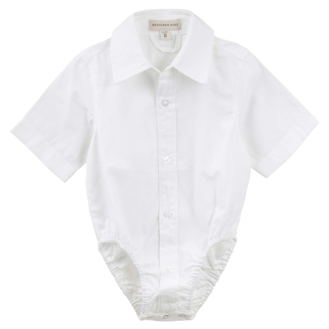 DESIGNER KIDZ JACKSON FORMAL ROMPER S/S - WHITE