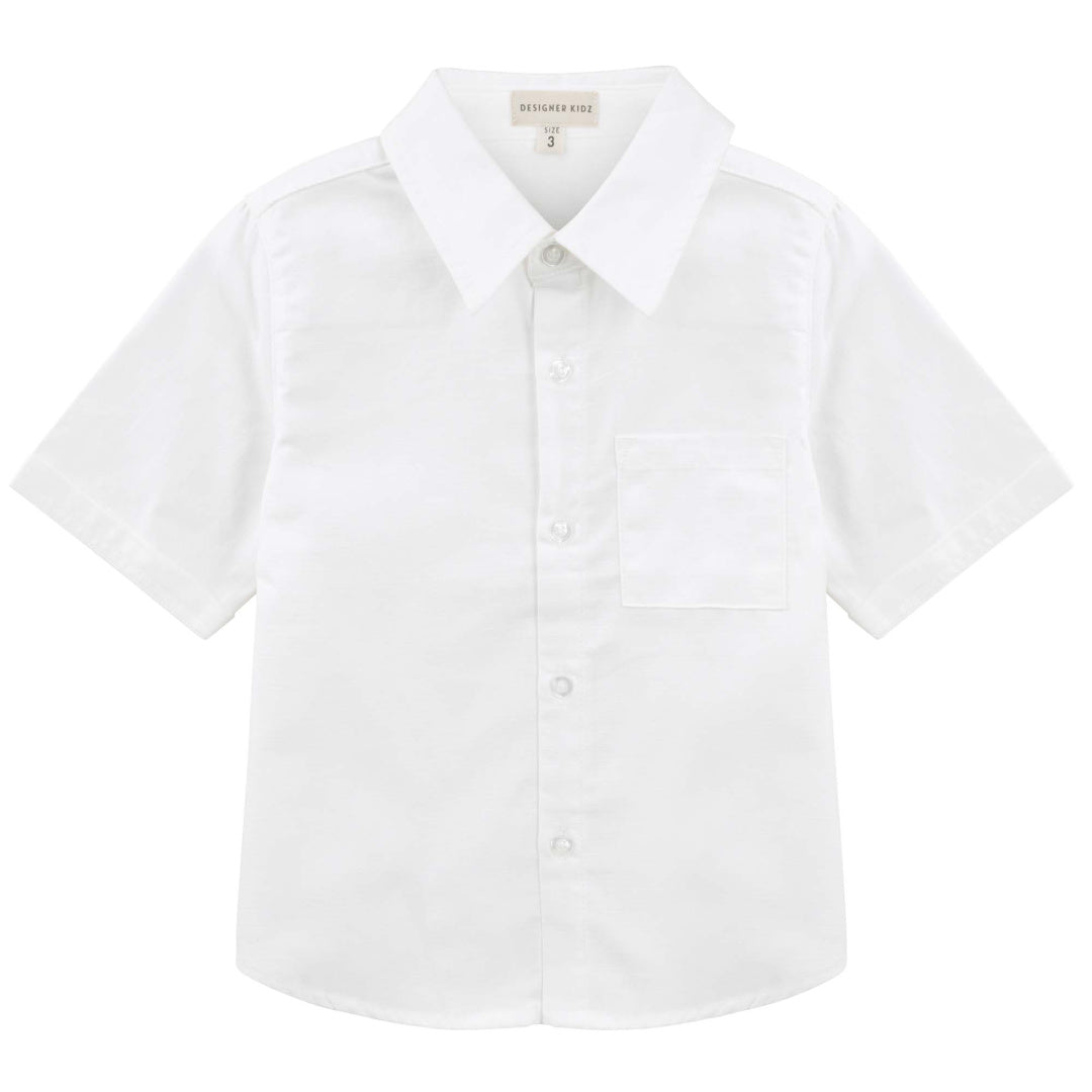 DESIGNER KIDZ BOYS JACKSON FORMAL S/S SHIRT - WHITE