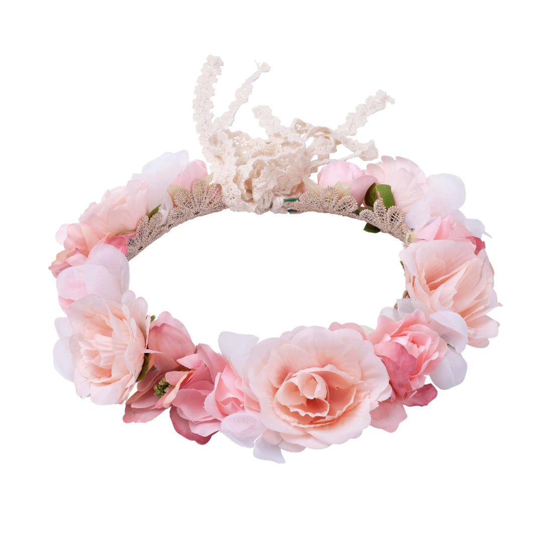 DESIGNER KIDZ JULIET FLOWER CROWN [ROSE PINK]