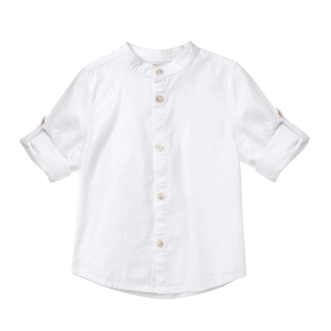 DESIGNER KIDZ BOYS LEO  L/S BUTTON SHIRT - IVORY