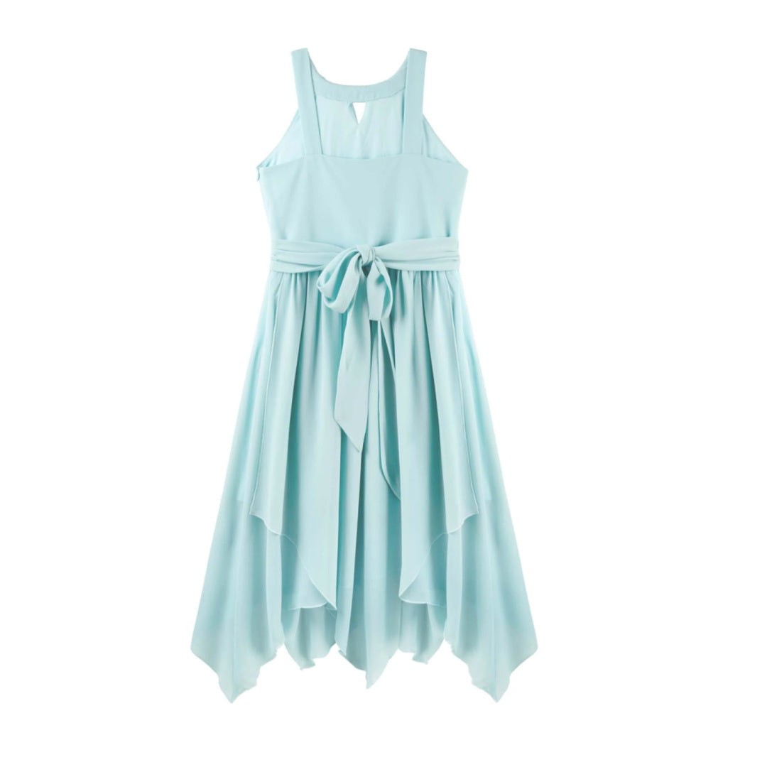 DESIGNER KIDZ ANGELENE PANELLED DRESS - AQUA