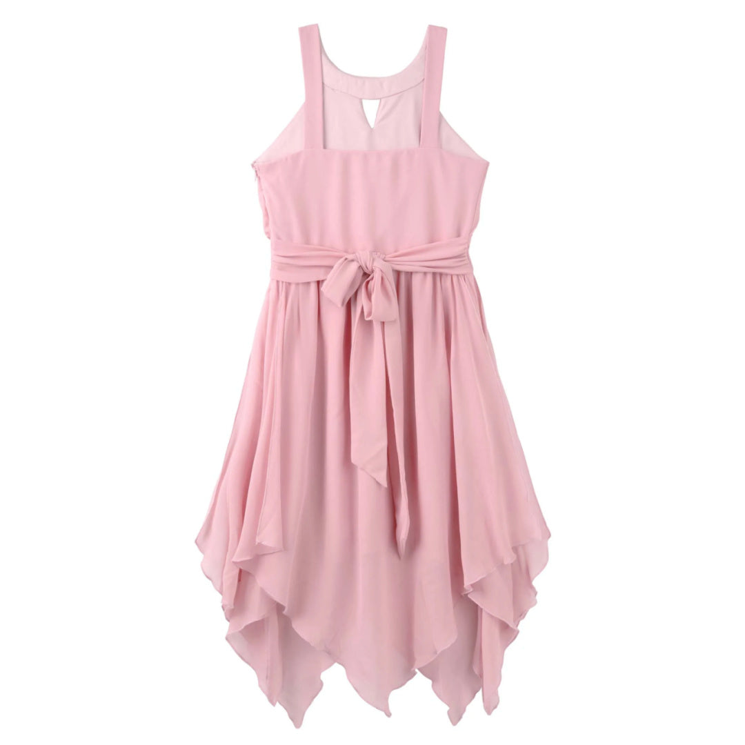 DESIGNER KIDZ ANGELENE PANELLED DRESS - DUSTY PINK