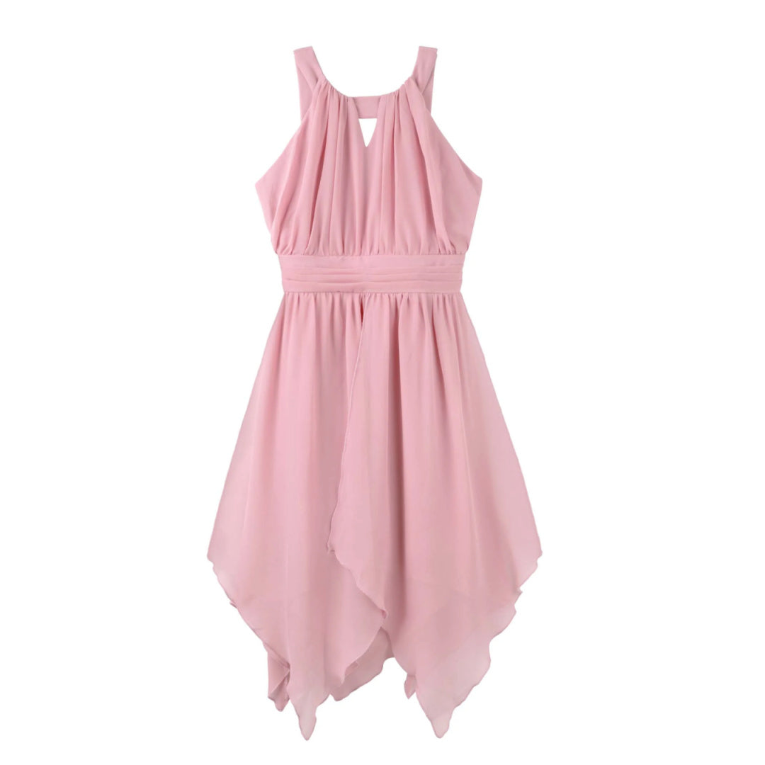 DESIGNER KIDZ ANGELENE PANELLED DRESS - DUSTY PINK