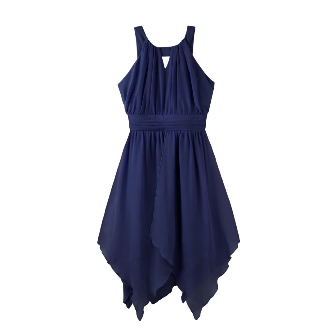 DESIGNER KIDZ ANGELINE PANELLED DRESS - NAVY