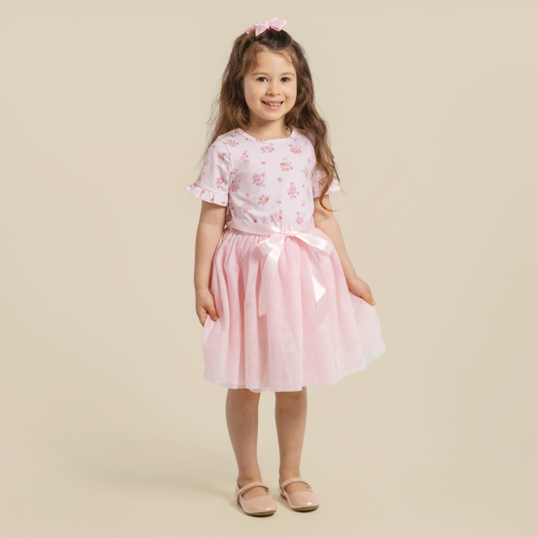DESIGNER KIDZ BELLA FLORAL S/S TUTU DRESS