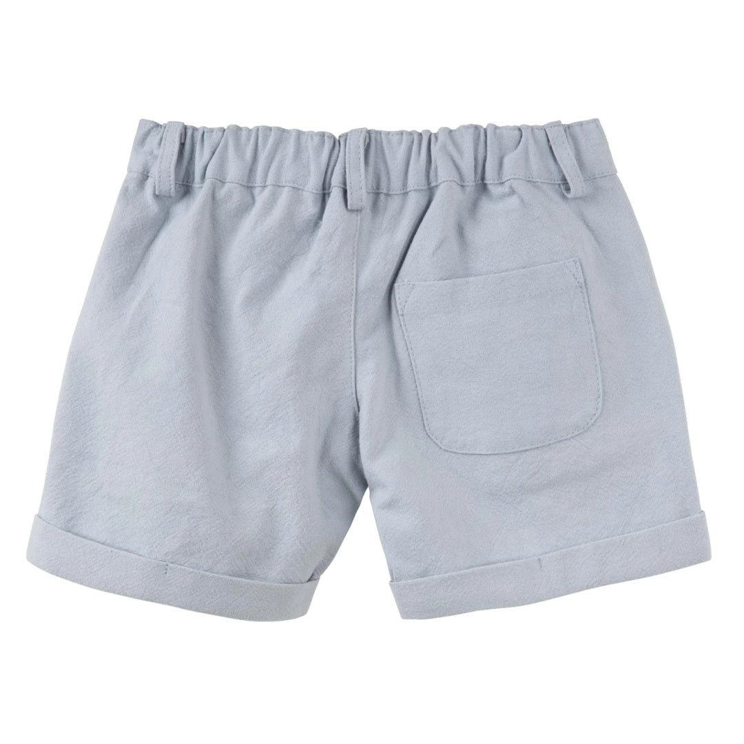 DESIGNER KIDZ BOYS FINLEY LINEN SHORTS - ICE BLUE