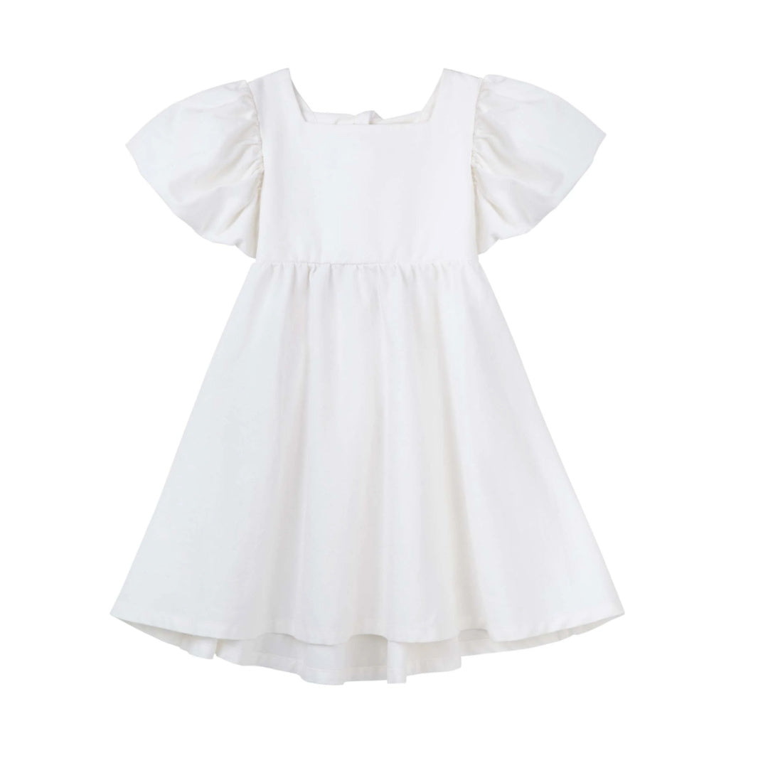 DESIGNER KIDZ GRACE TIE BACK DRESS - ECRU