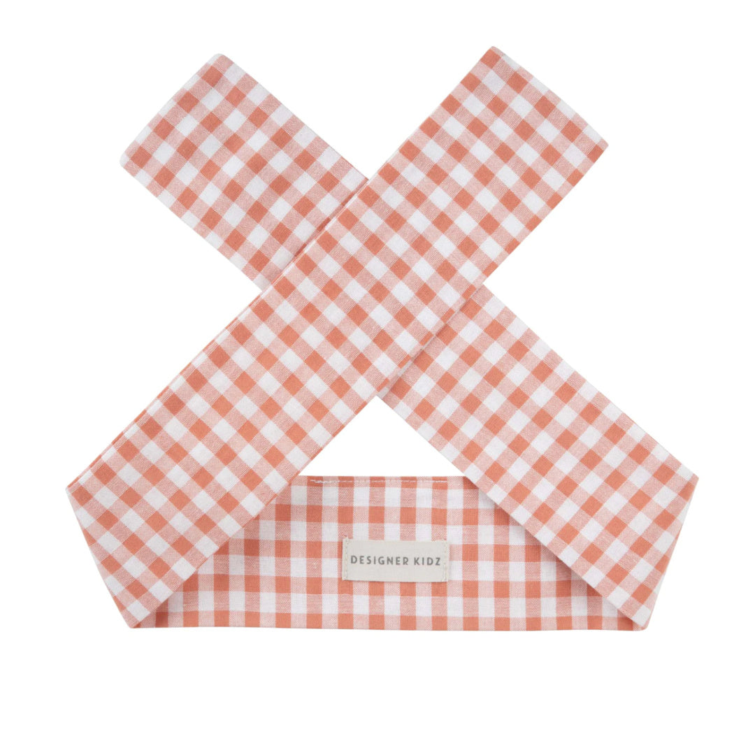 DESIGNER KIDZ LILY GINGHAM HEADBAND - TERRACOTTA
