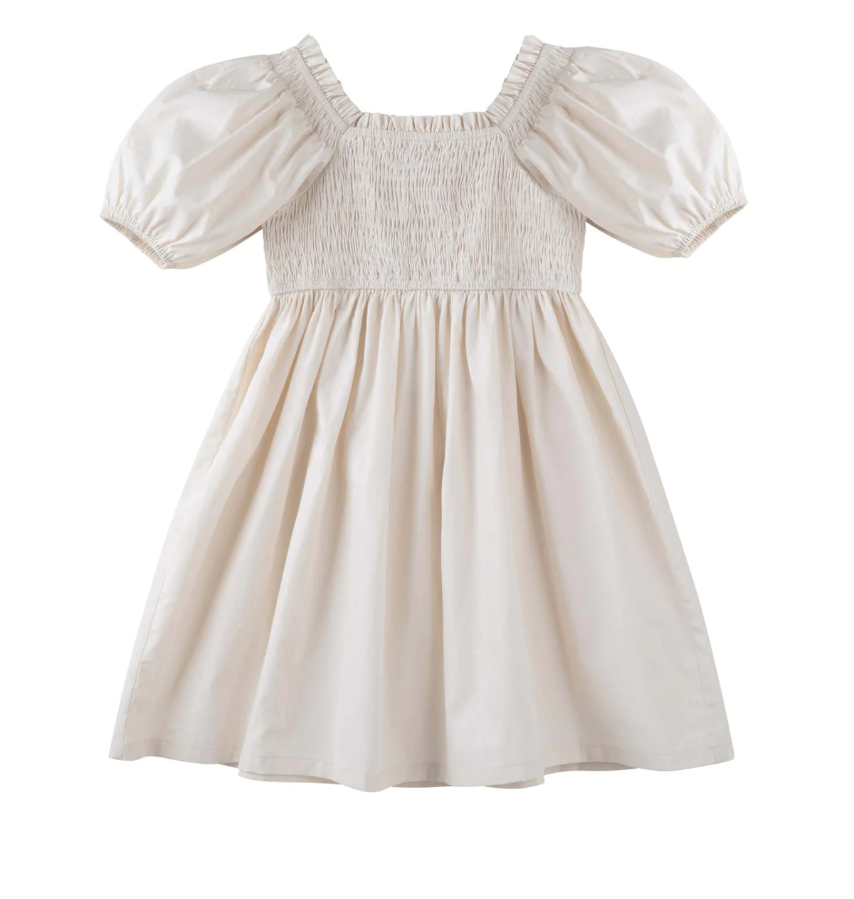 DESIGNER KIDZ LILY PUFF SLEEVE DRESS - ECRU