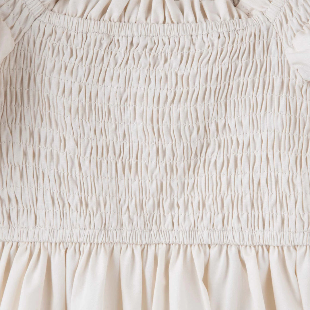 DESIGNER KIDZ LILY PUFF SLEEVE DRESS - ECRU