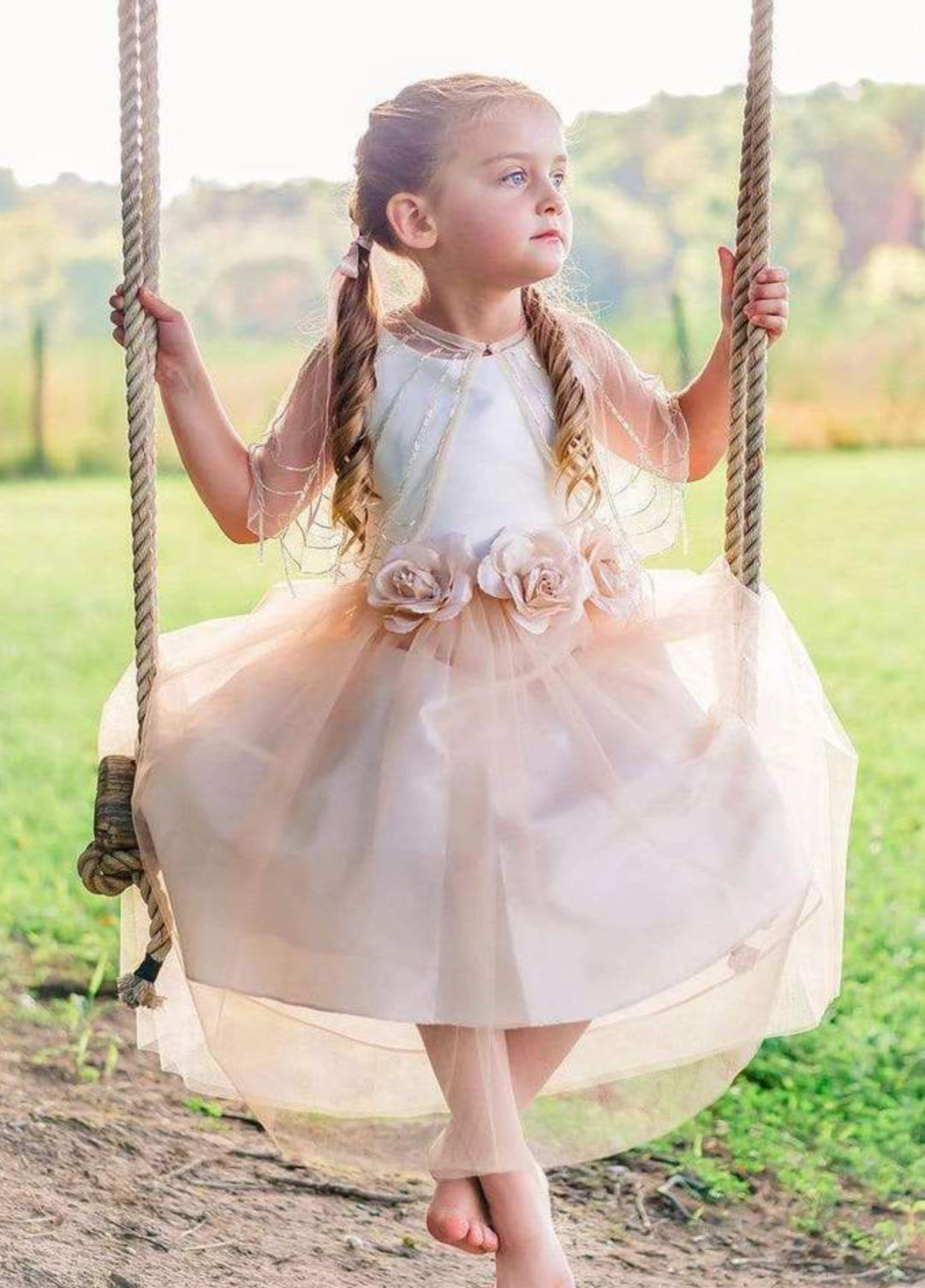 EXECUKIDS DRESS - EK05 HANNAH SATIN DRESS - BLUSH (PRE-ORDER)