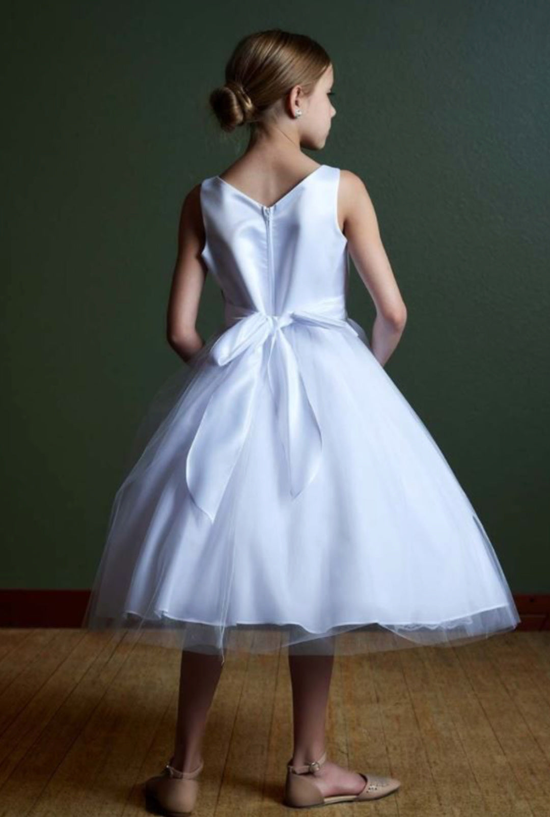 EXECUKIDS DRESS - EK05 HANNAH SATIN DRESS - IVORY (PRE-ORDER)