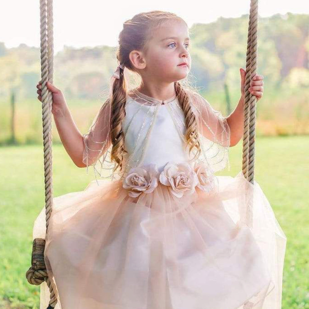 EXECUKIDS DRESS - EK05 HANNAH SATIN DRESS - BLUSH (PRE-ORDER)