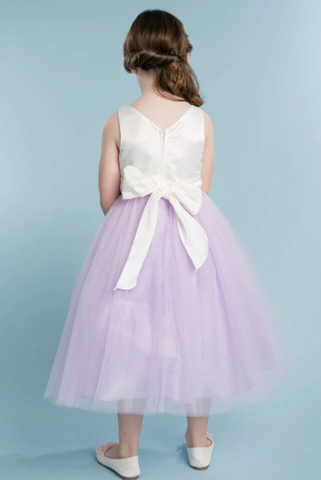 EXECUKIDS DRESS - EK05 HANNAH SATIN DRESS - LILAC (PRE-ORDER)
