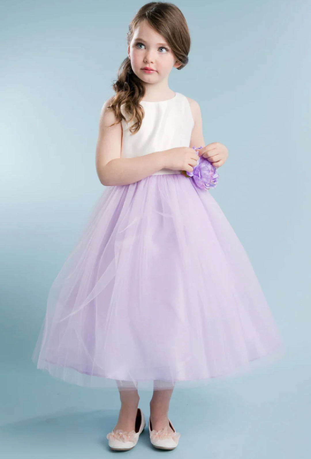 EXECUKIDS DRESS - EK05 HANNAH SATIN DRESS - LILAC (PRE-ORDER)
