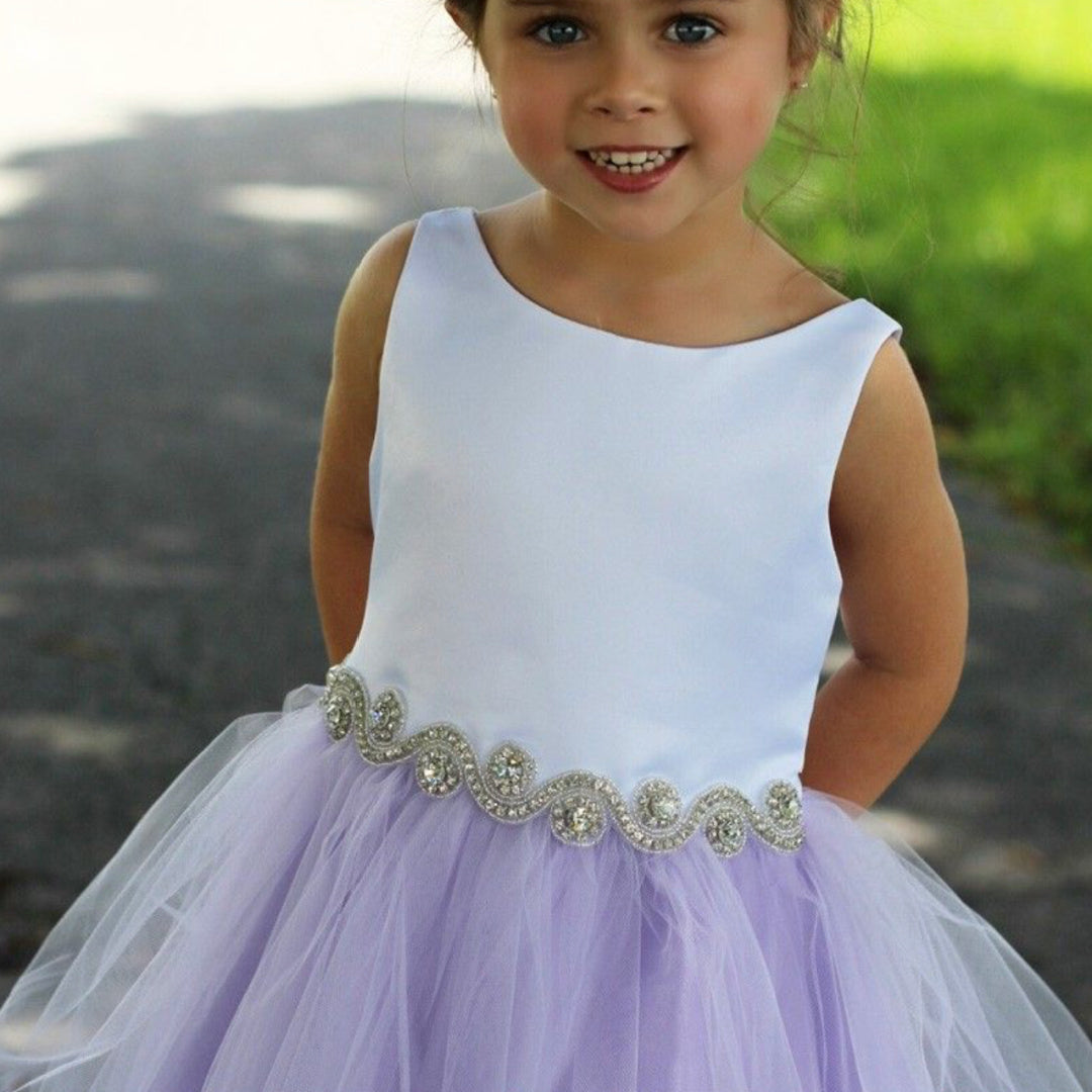 EXECUKIDS DRESS - EK05 HANNAH SATIN DRESS - LILAC (PRE-ORDER)