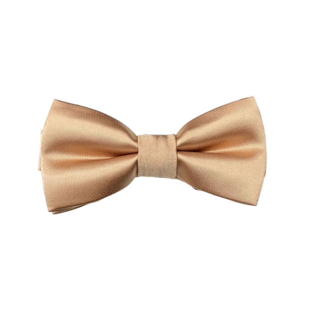 FOUGER BOYS SATIN BOW TIE - ROSE GOLD