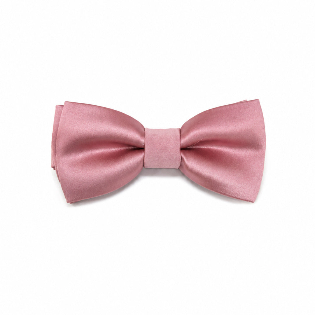 FOUGER BOYS SATIN BOW TIE - DUSTY ROSE