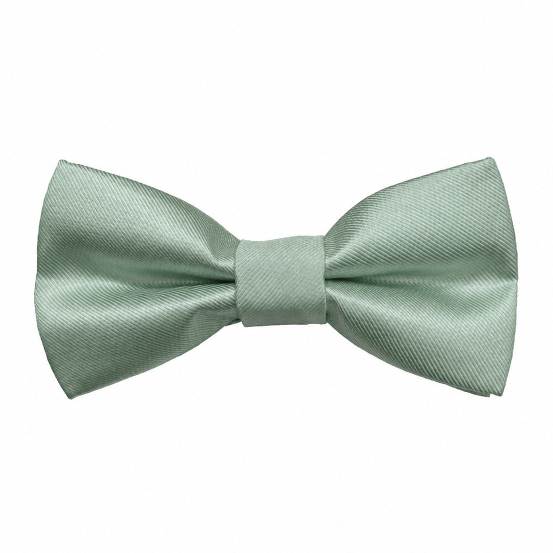 FOUGER BOYS SATIN BOW TIE - LIGHT SAGE