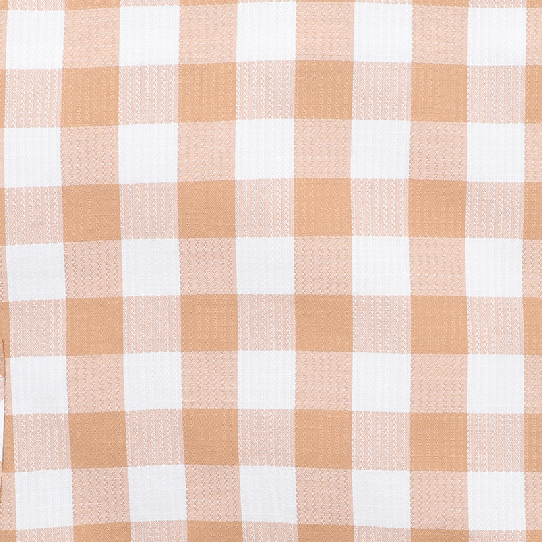 FOX AND FINCH CARAMEL CHECK ROMPER