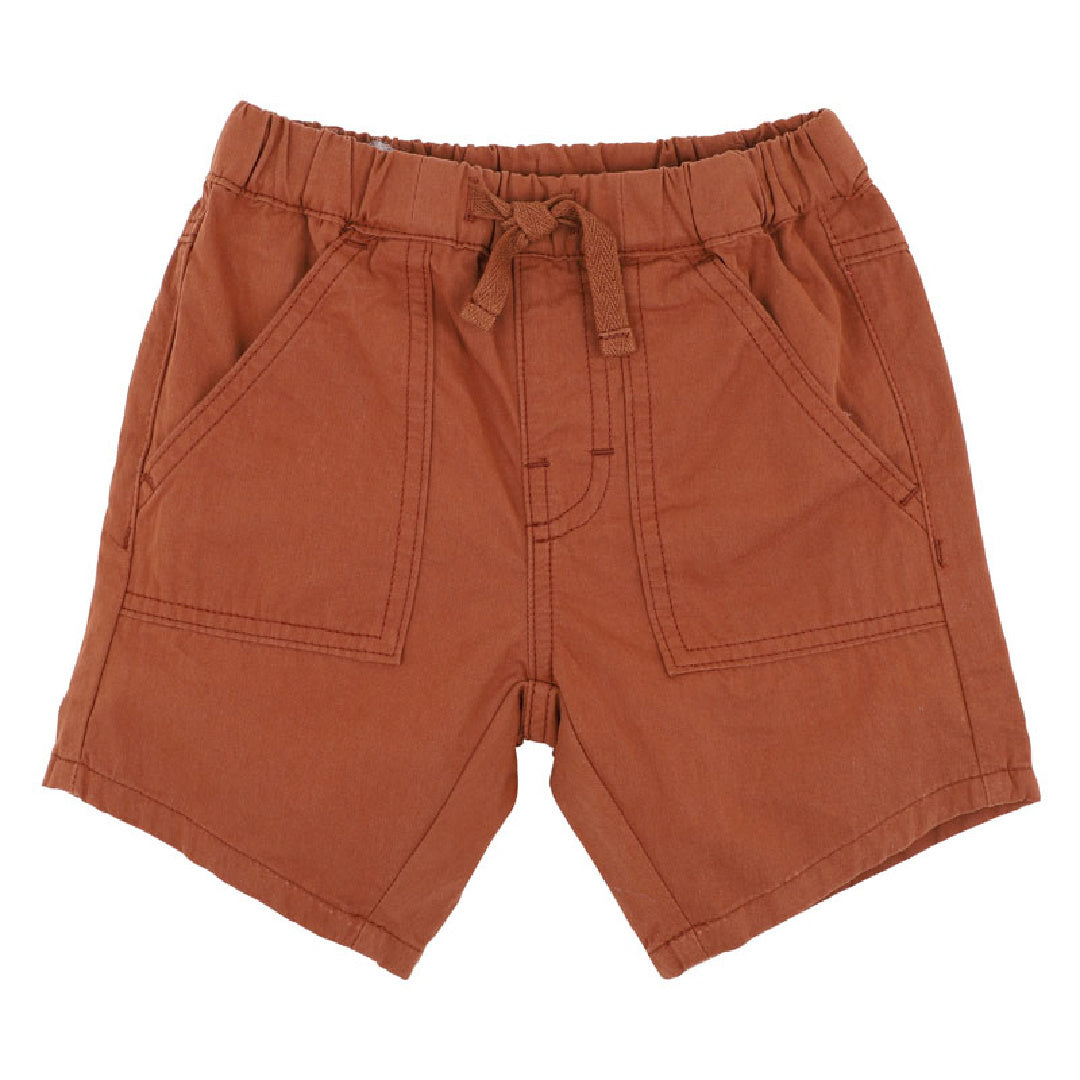 FOX AND FINCH BOYS POCKET SHORTS (GINGERBREAD)
