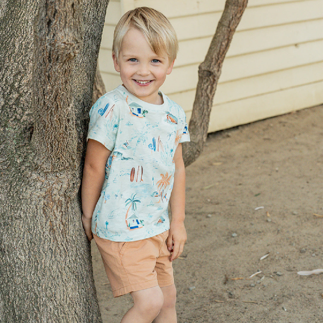 FOX AND FINCH SURFS UP PRINT TEE