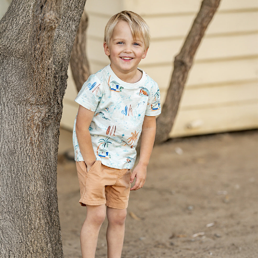 FOX AND FINCH BOYS TAN SHORTS