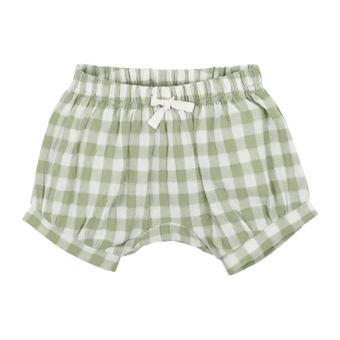 FOX AND FINCH GREEN GINGHAM SHORTS