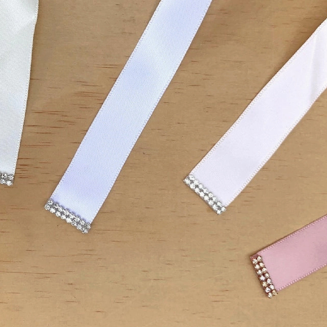 A LITTLE LACEY GIRLS DIAMANTE SASH BELT - WHITE