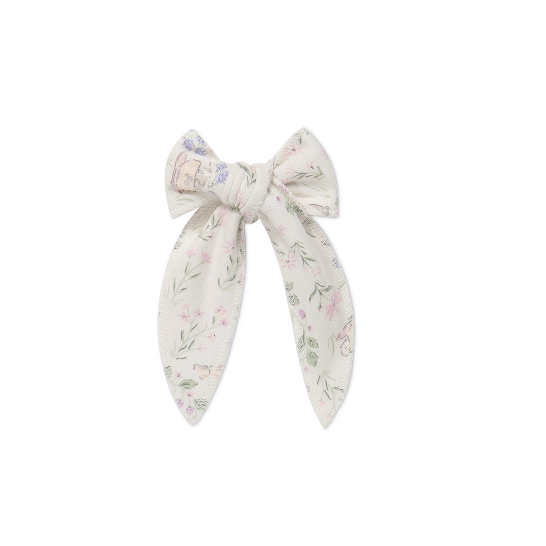 JAMIE KAY ORGANIC COTTON BOW HAIR CLIP - MOONS GARDEN LAVENDER