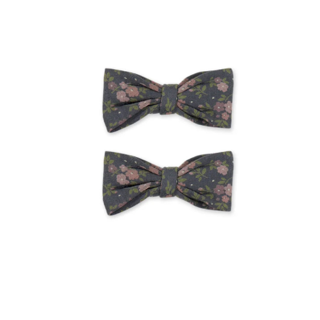 JAMIE KAY ORGANIC COTTON NOELLE BOW HAIR CLIP - ROSALIE FLORAL LAVA