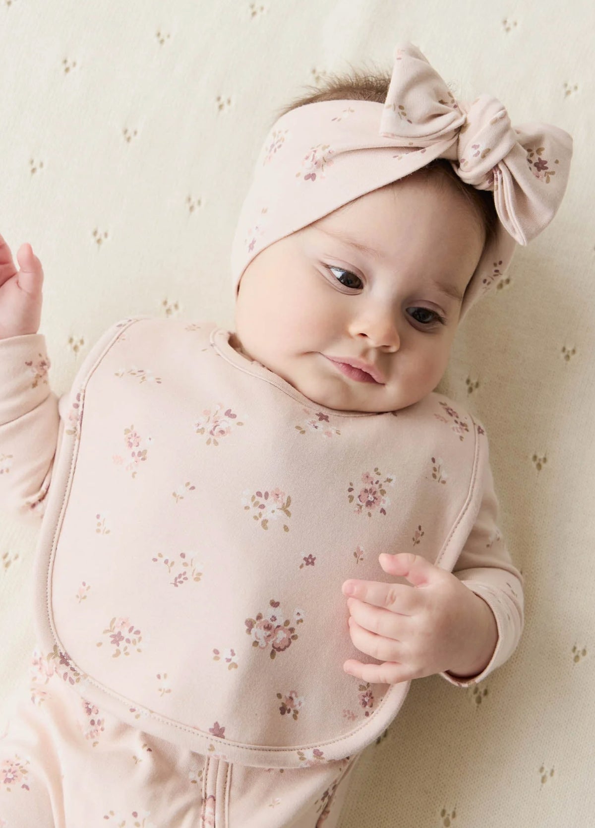 JAMIE KAY ORGANIC COTTON HEADBAND - PETITE FLEUR SOFT PEONY