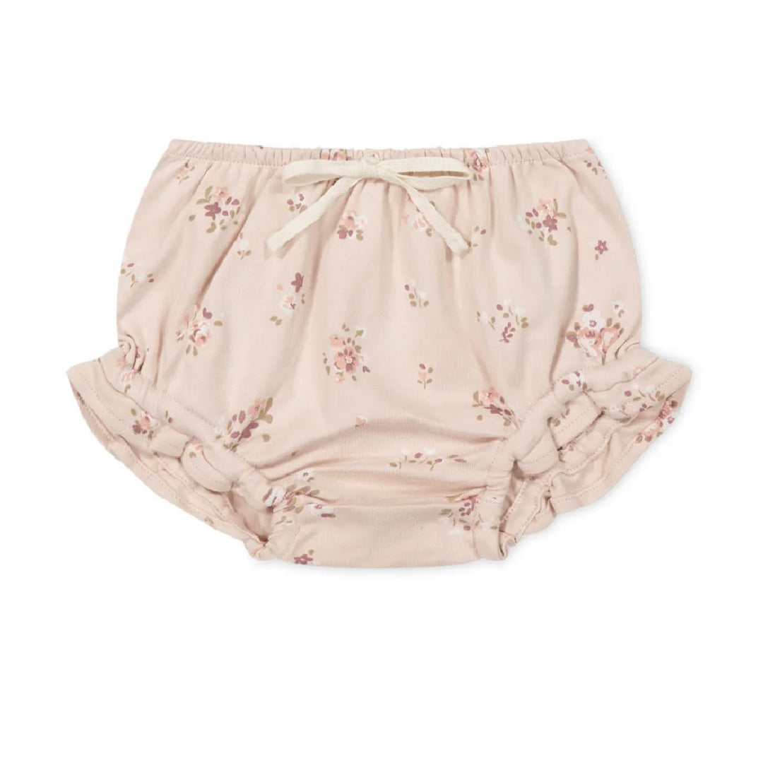 JAMIE KAY ORGANIC COTTON FRILL BLOOMER - PETITE FLEUR SOFT PEONY