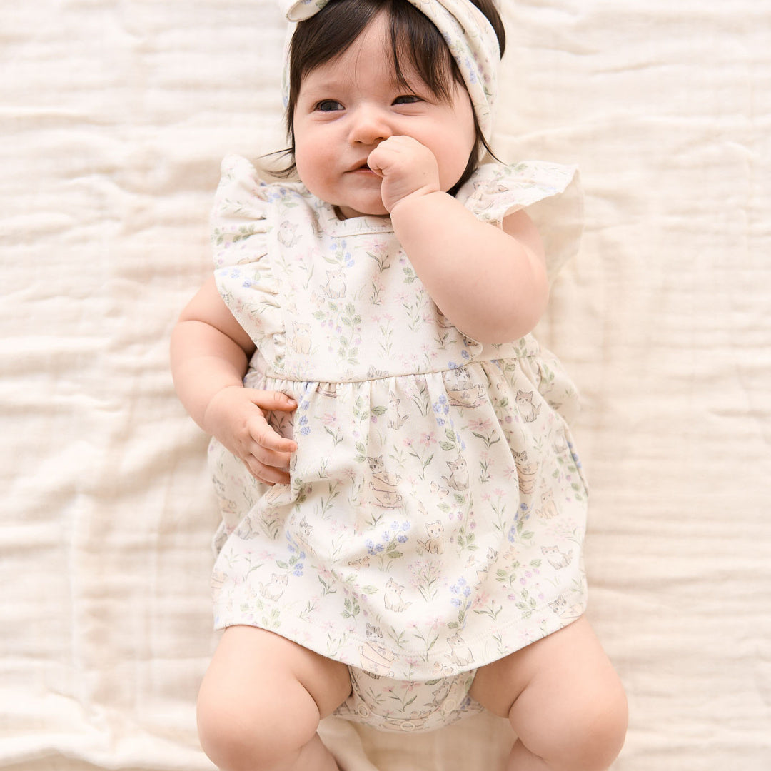 JAMIE KAY ORGANIC COTTON ELIANNA PLAYSUIT - MOONS GARDEN LAVENDER