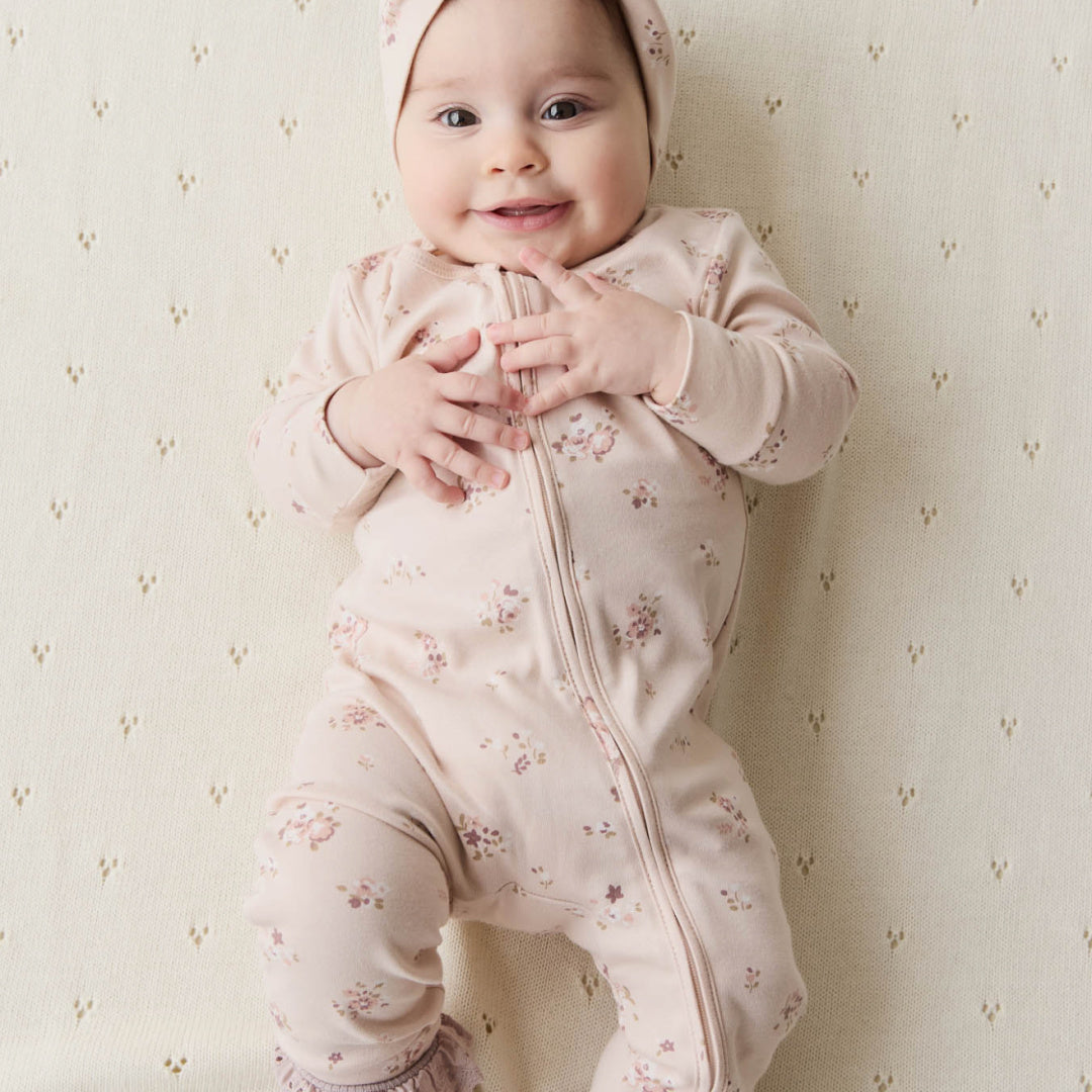 JAMIE KAY ORGANIC COTTON FRANKIE ONEPIECE - PETITE FLEUR SOFT PEONY