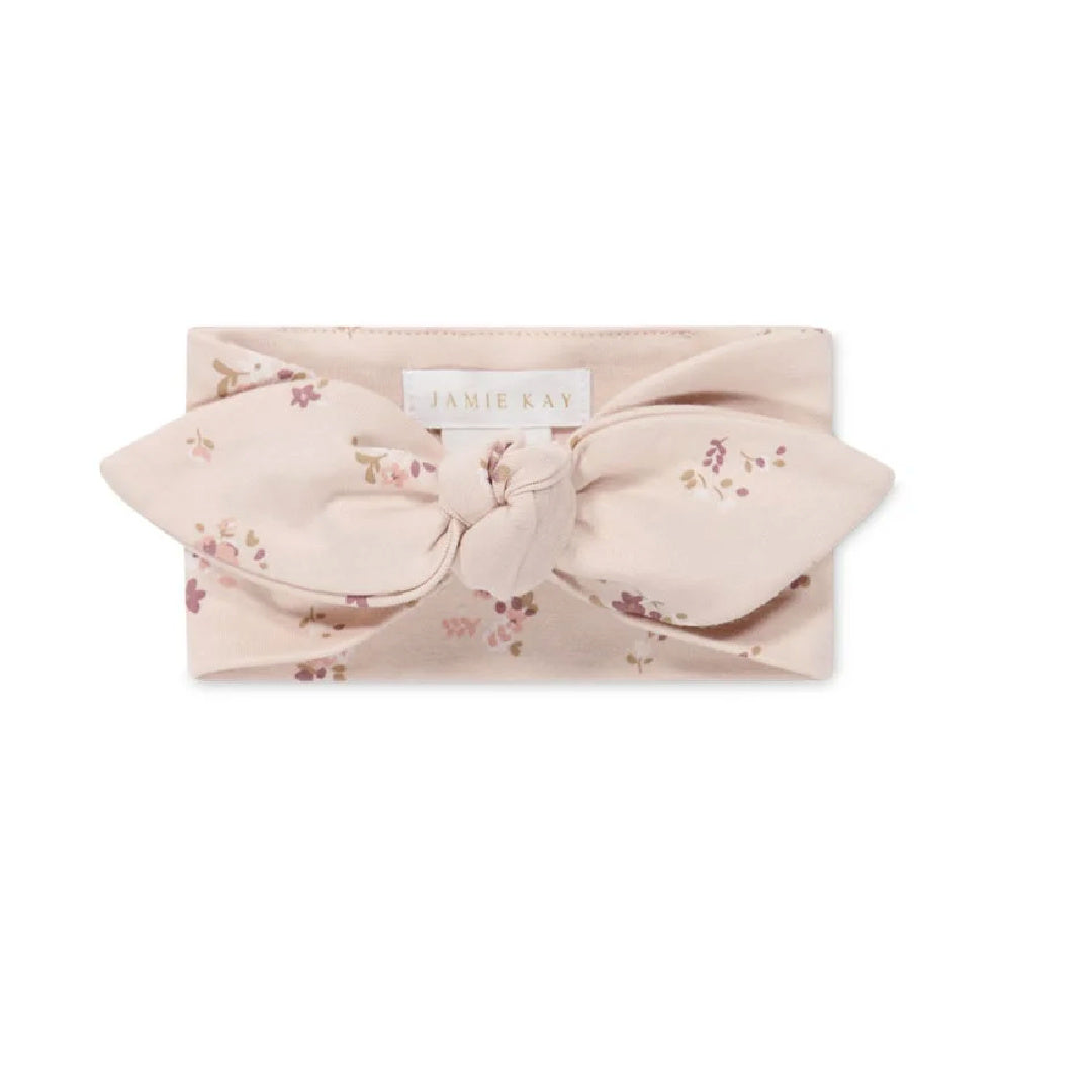 JAMIE KAY ORGANIC COTTON HEADBAND - PETITE FLEUR SOFT PEONY