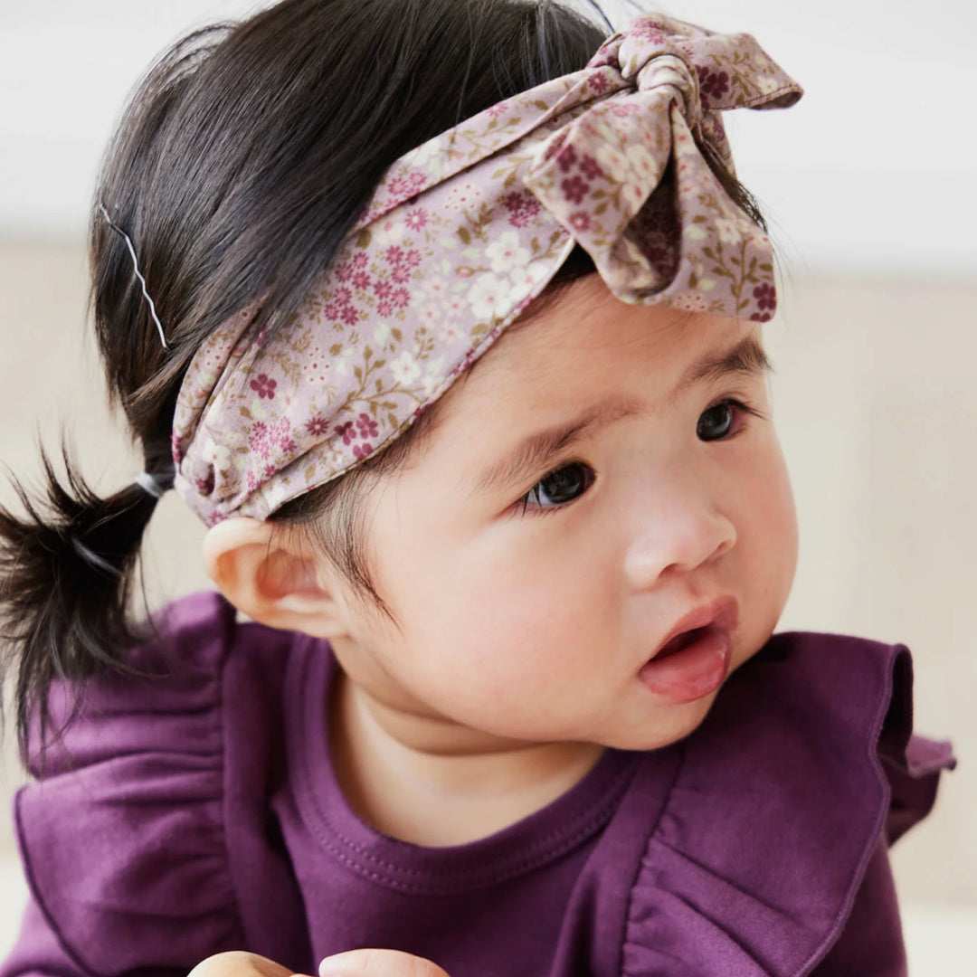 JAMIE KAY ORGANIC COTTON HEADBAND  - PANSY FLORAL FAWN