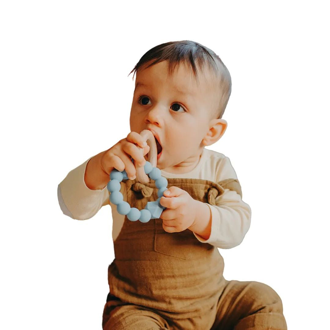 JELLYSTONE DESIGNS MOON TEETHER - SOFT BLUE
