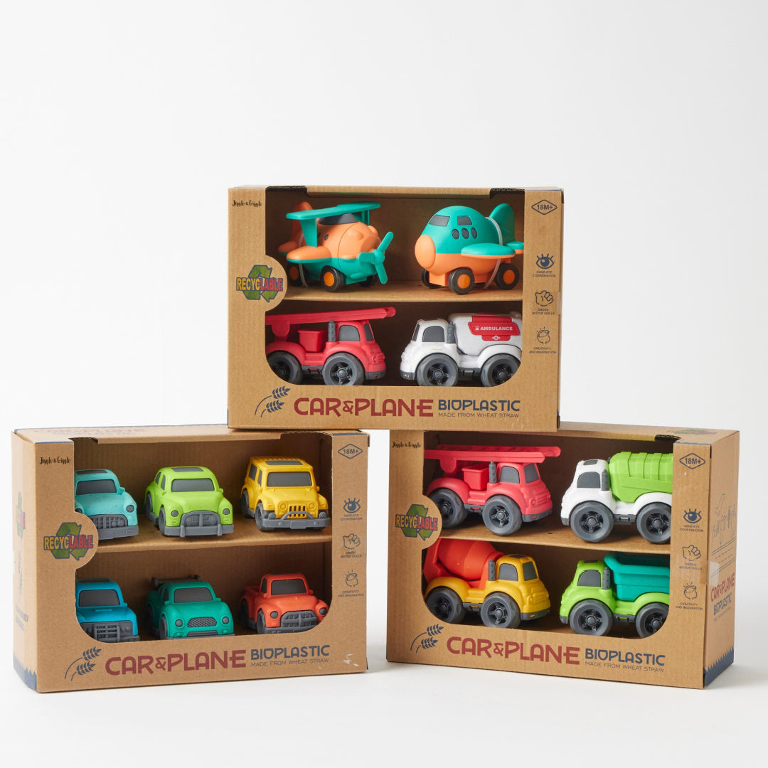 JIGGLE AND GIGGLE BIOPLASTIC CAR AND PLANE SET