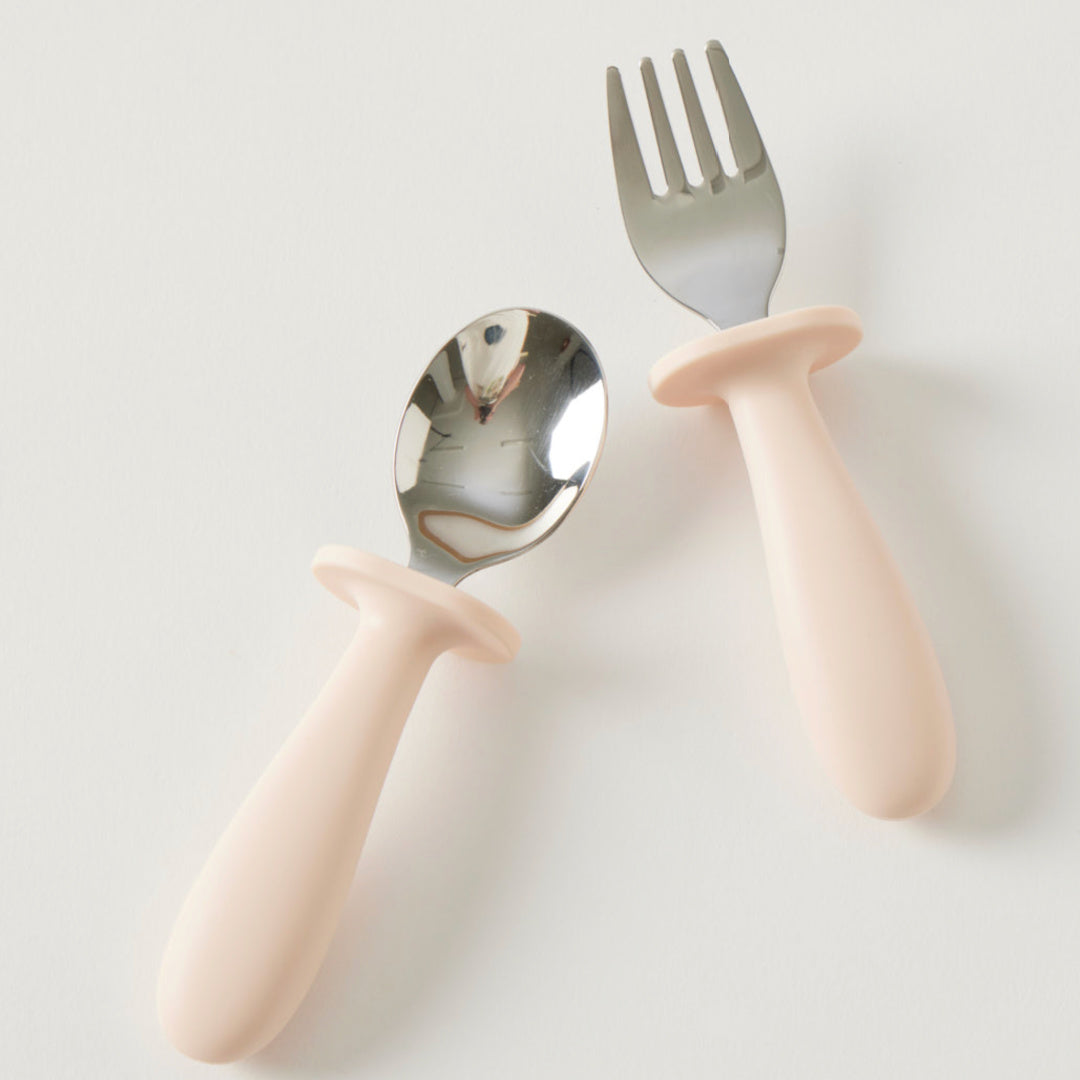 JIGGLE AND GIGGLE RILEY CUTLERY SET - PEACH