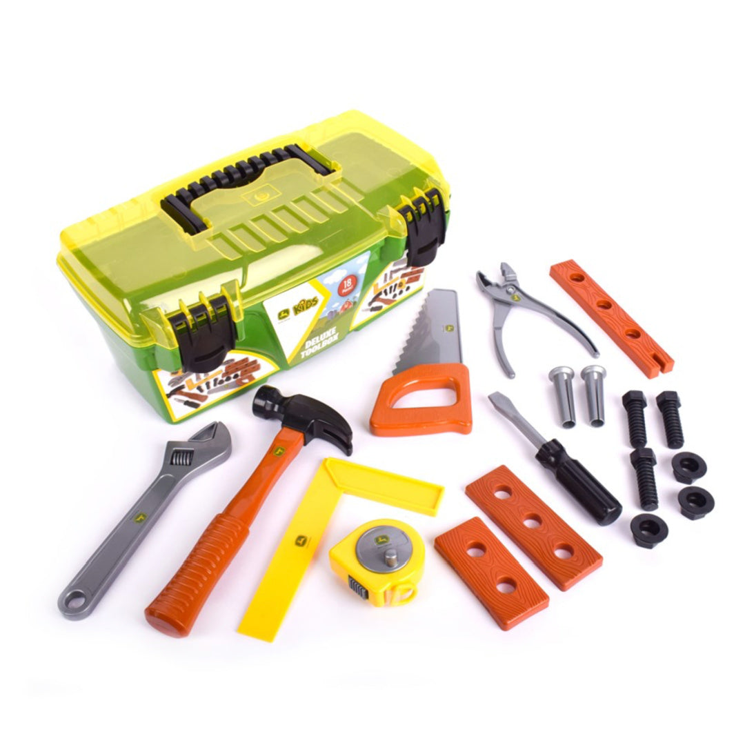 John Deere 18 Piece Deluxe Tool Box with Tools