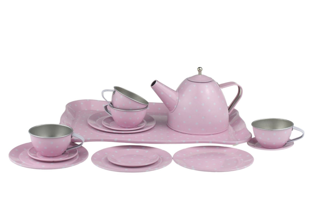 KAPER KIDZ PINK TIN TEA SET IN SUITCASE 15PCS