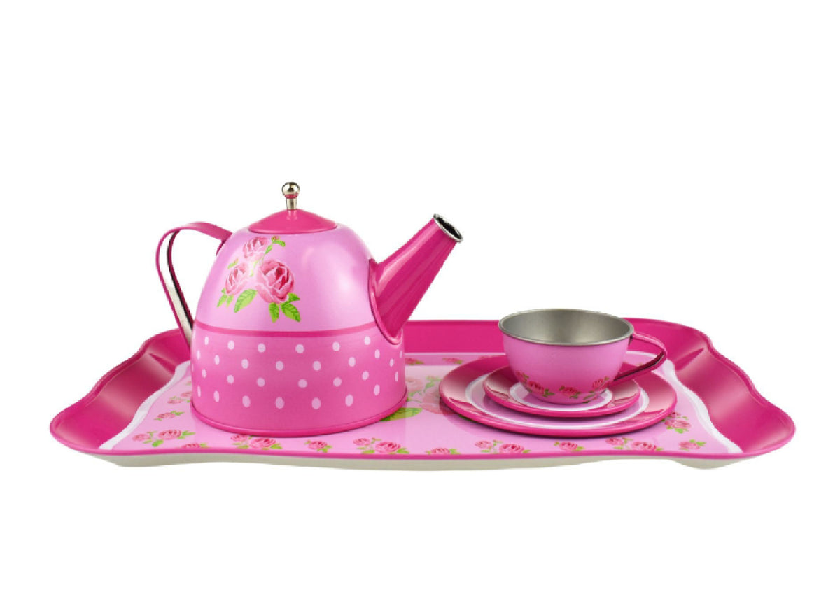 KAPER KIDZ ROSE TIN TEA SET 15PCS