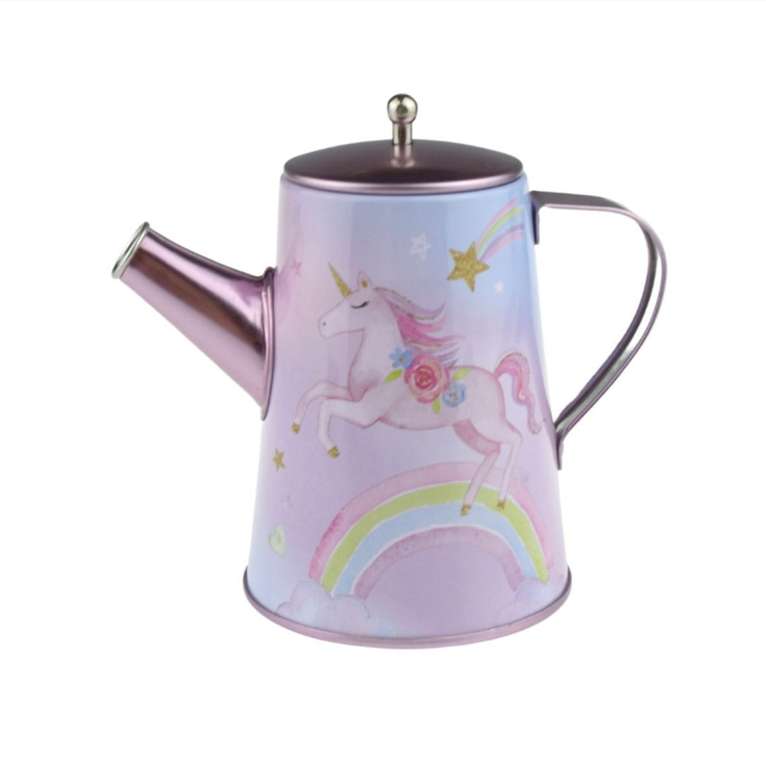KAPER KIDZ RAINBOW UNICORN TIN TEA MUG SET IN SUITCASE 18PCS