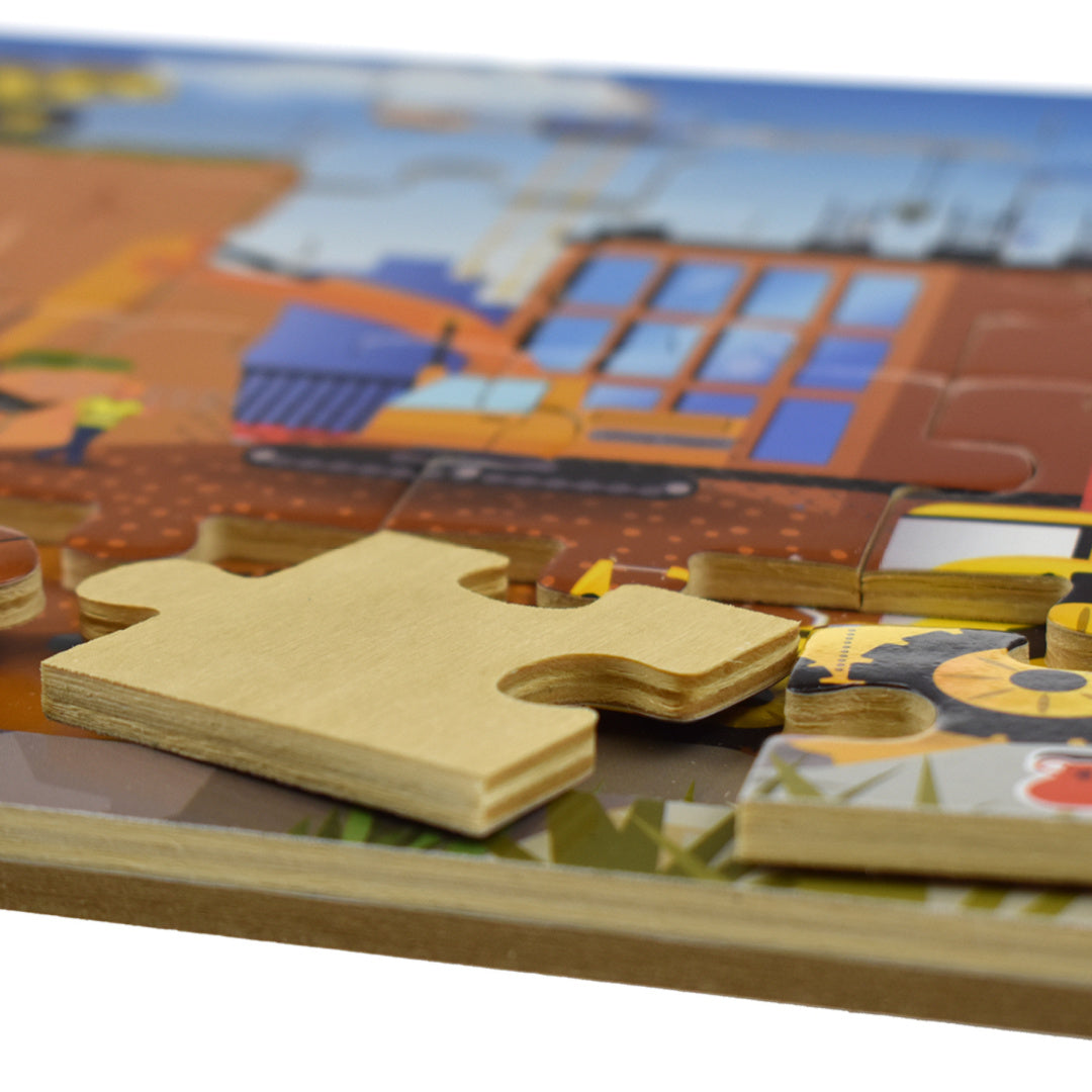 KOALA DREAM AUSSIE CONSTRUCTION SITE WOODEN JIGSAW PUZZLE 24PCS